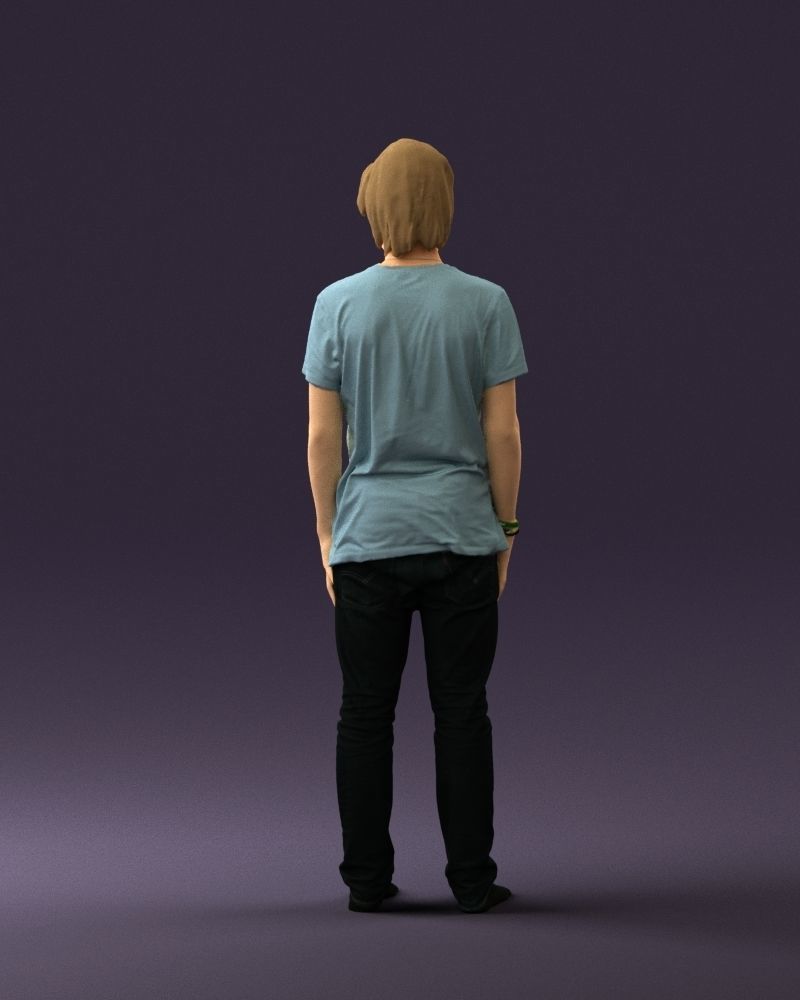 Junior in blue shirt jeans 0589 3D model_18