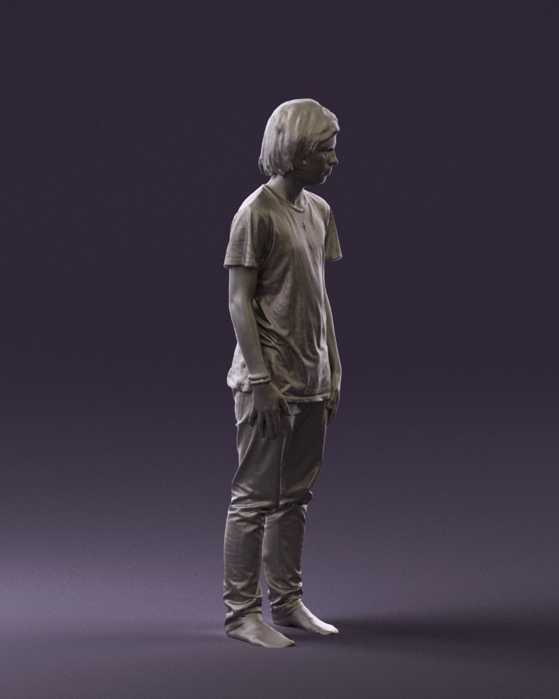 Junior in blue shirt jeans 0589 3D model_10