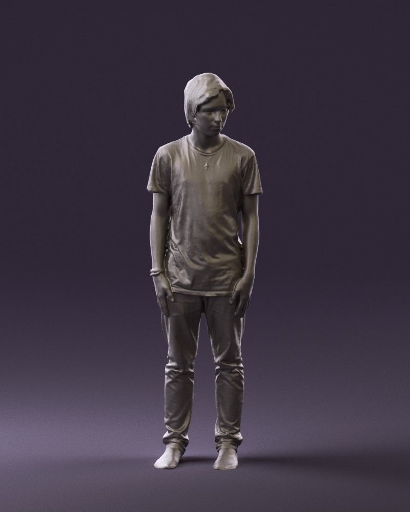 Junior in blue shirt jeans 0589 3D model_1