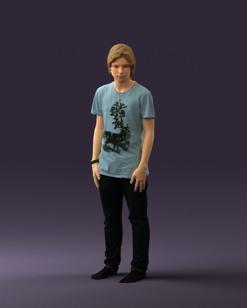 Junior in blue shirt jeans 0589 3D model_30
