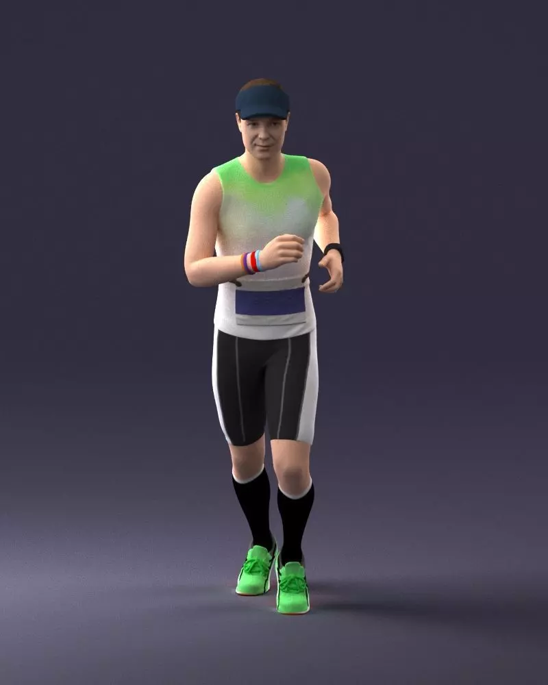 000124 Male Runner in Sleeveless Top and Shorts 0424 3D Scan 3D model