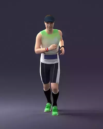000124 Running man in tracksuit 0424 3D model