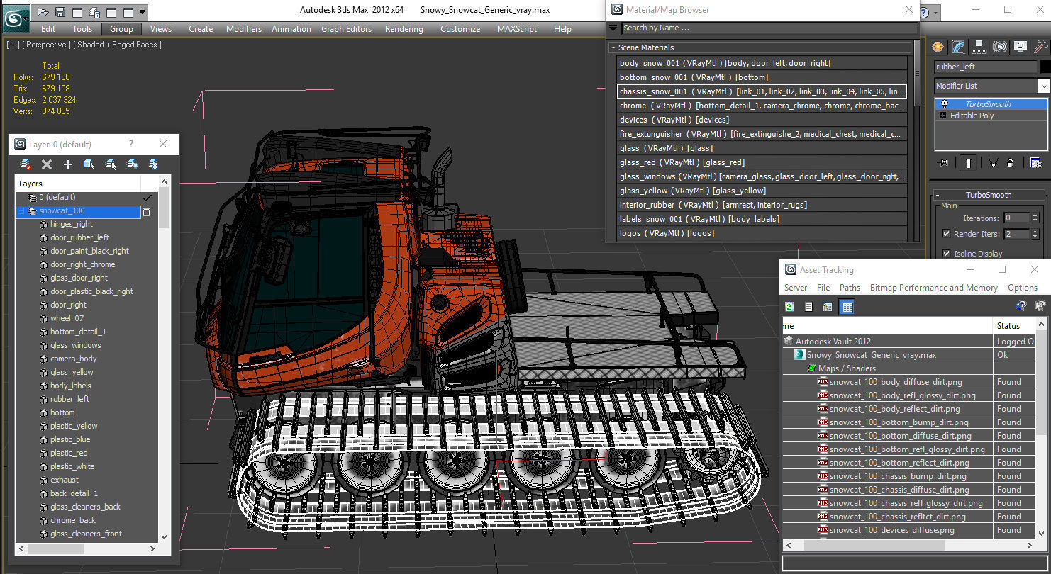 Snowy Snowcat Generic 3D model_26