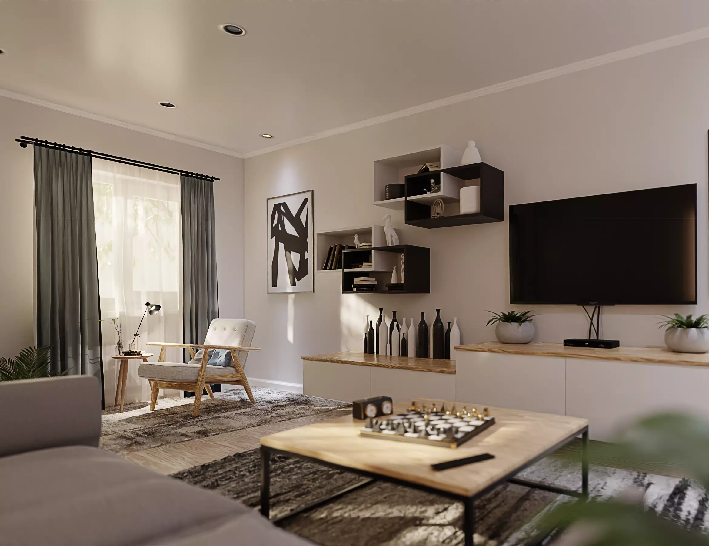 Modern Living Room 3D model