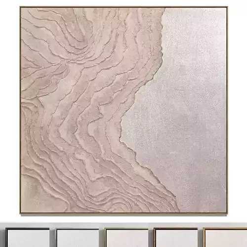 Plaster two square photo frames 34 Low-poly 3D model