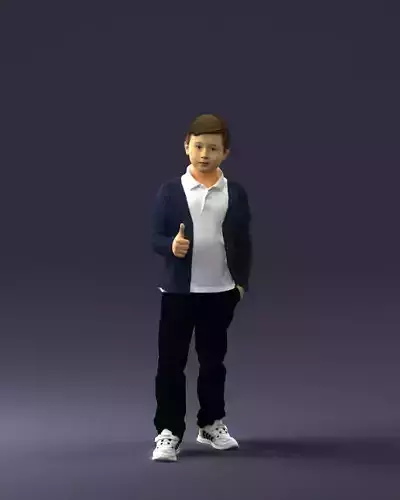 Stylish boy with a finger up 0241 3D Print Ready