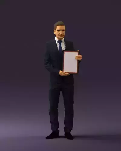 Man in blue suit diploma 0557