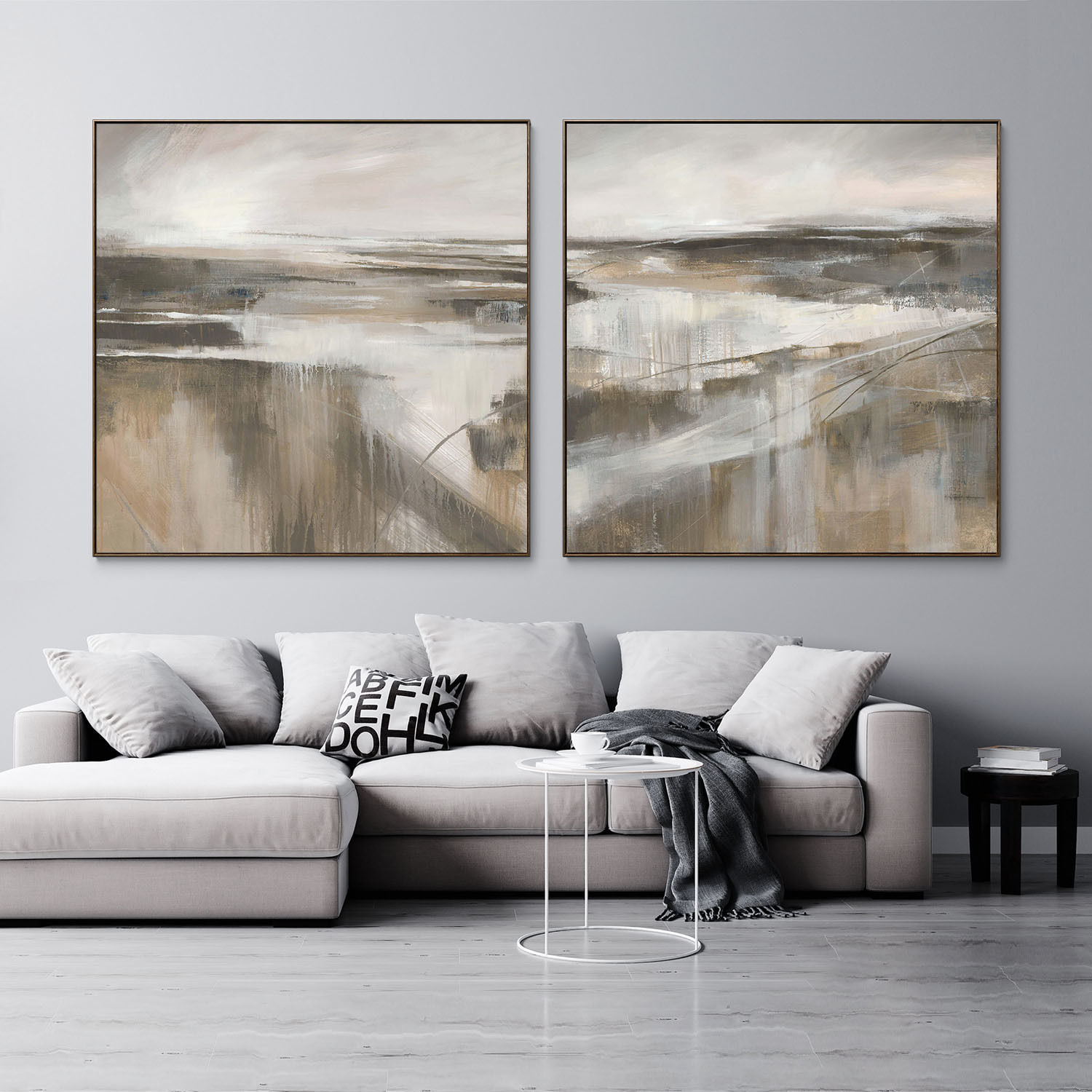 Plaster two square photo frames 35 Low-poly 3D model_3