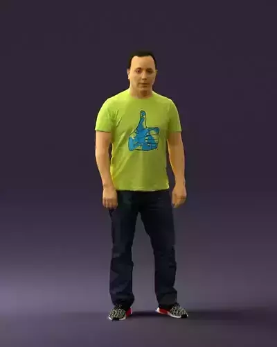 Man in golden shirt 0554 3D Print Ready