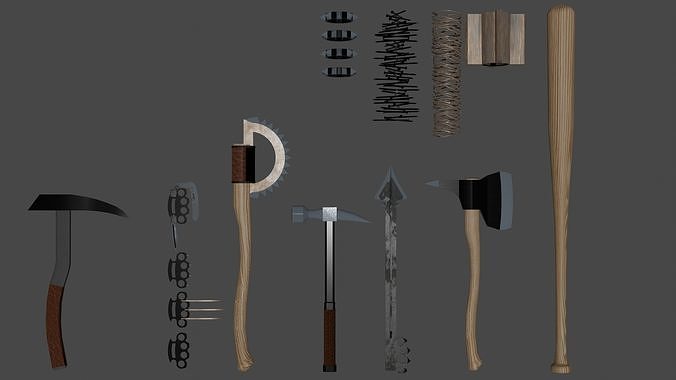 melee weapons Low-poly 3D model