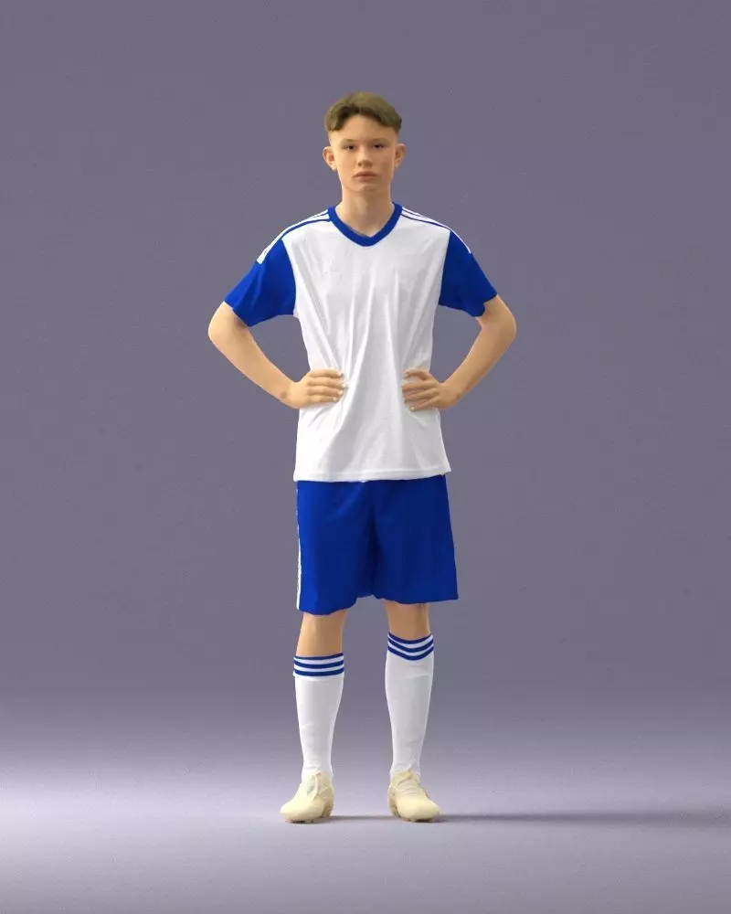 000316 Young Male Soccer Player Standing 1114 3dp 3D print model_0