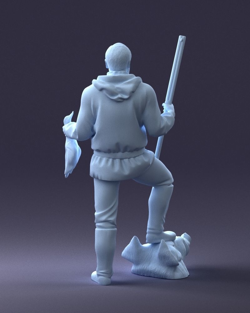 000267 Hunter with Rifle and Trophy 0527 3dp 3D print model_20
