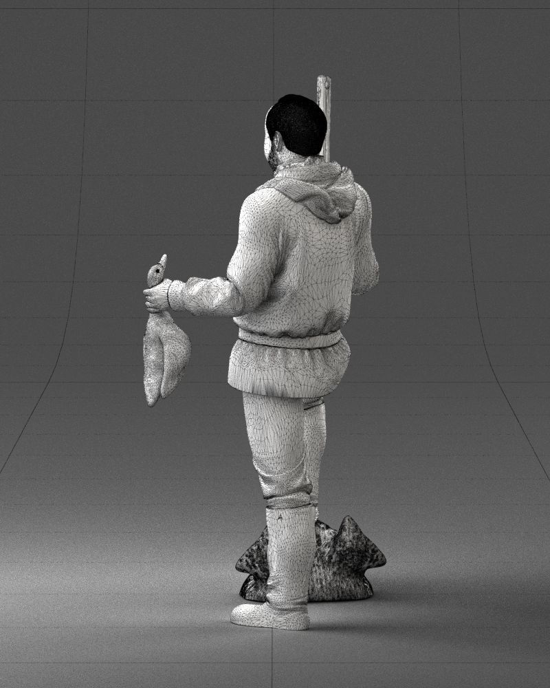 000267 Hunter with Rifle and Trophy 0527 3dp 3D print model_24