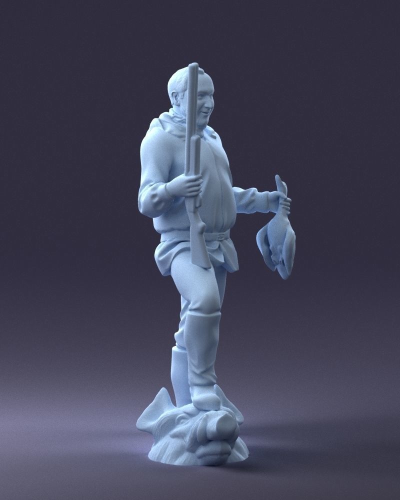 000267 Hunter with Rifle and Trophy 0527 3dp 3D print model_11
