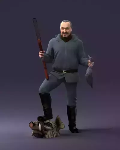 000267 Hunter with Rifle and Trophy 0527 3dp