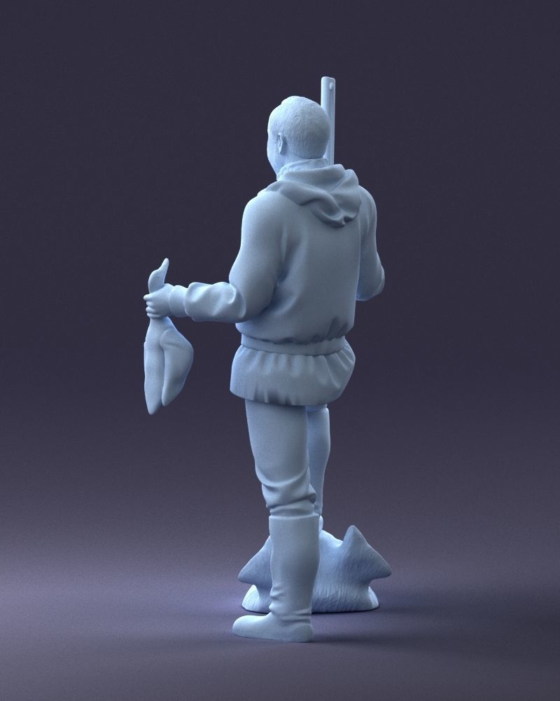 000267 Hunter with Rifle and Trophy 0527 3dp 3D print model_23
