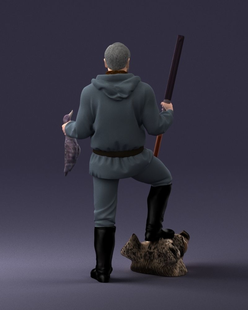 000267 Hunter with Rifle and Trophy 0527 3dp 3D print model_19