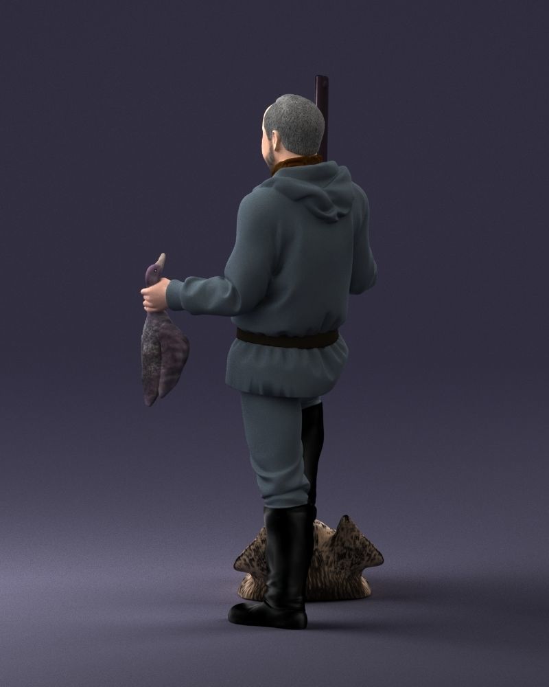 000267 Hunter with Rifle and Trophy 0527 3dp 3D print model_22