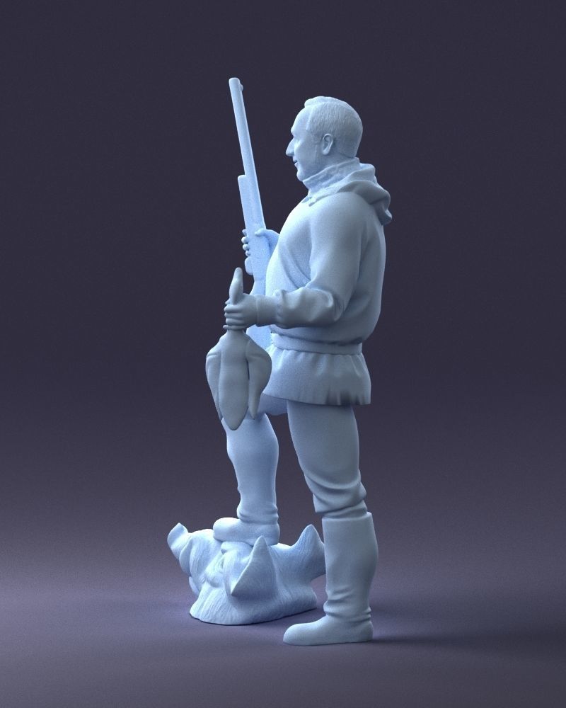000267 Hunter with Rifle and Trophy 0527 3dp 3D print model_26