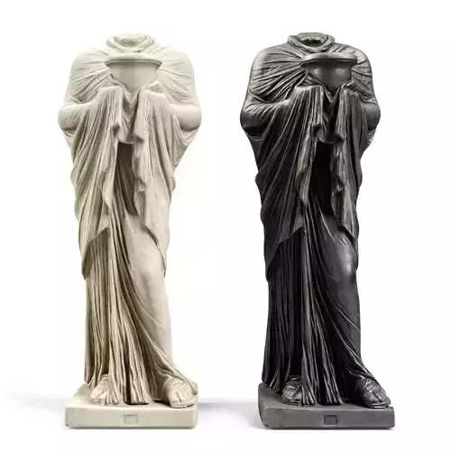 Woman with vase sculpture