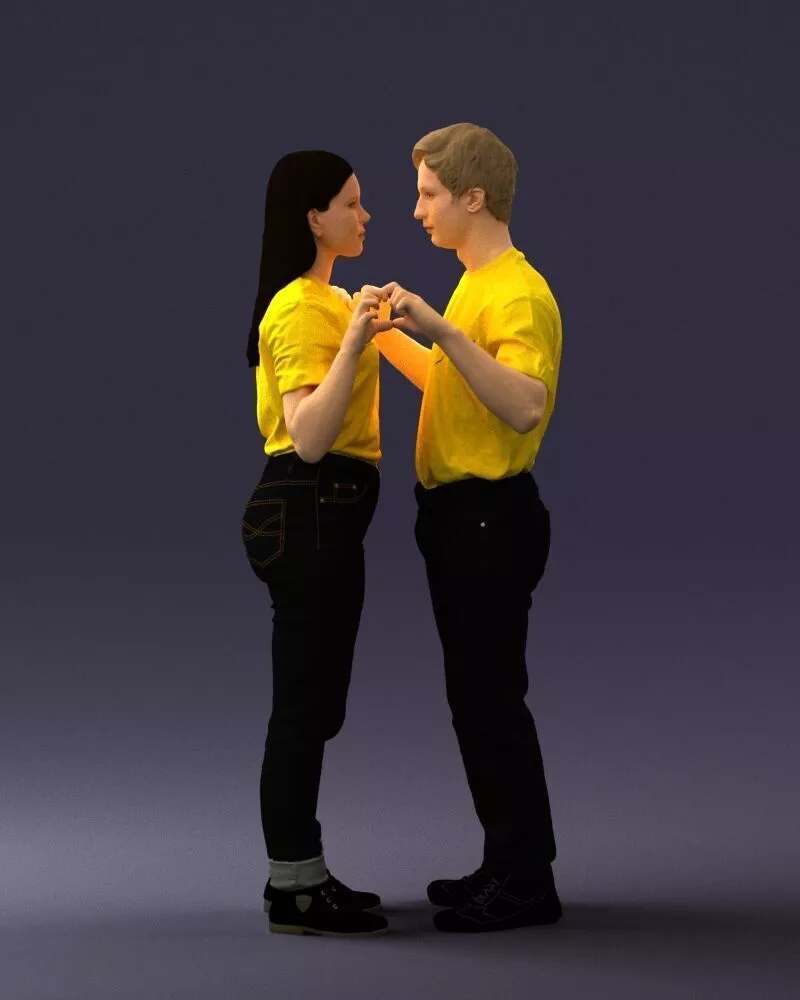 000322 Couple Forming Heart Gesture 1128 3D Model 3D model
