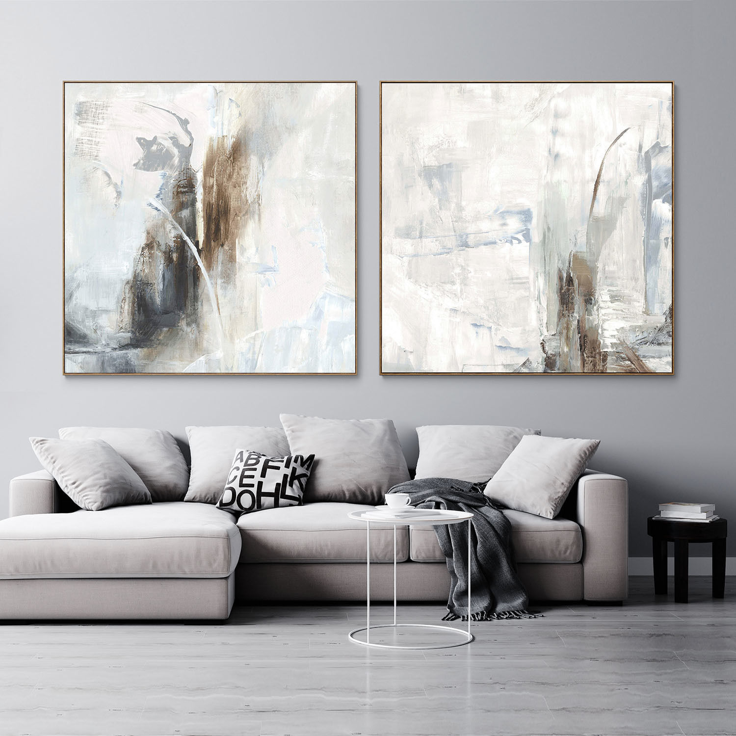 Plaster two square photo frames 39 Low-poly 3D model_6