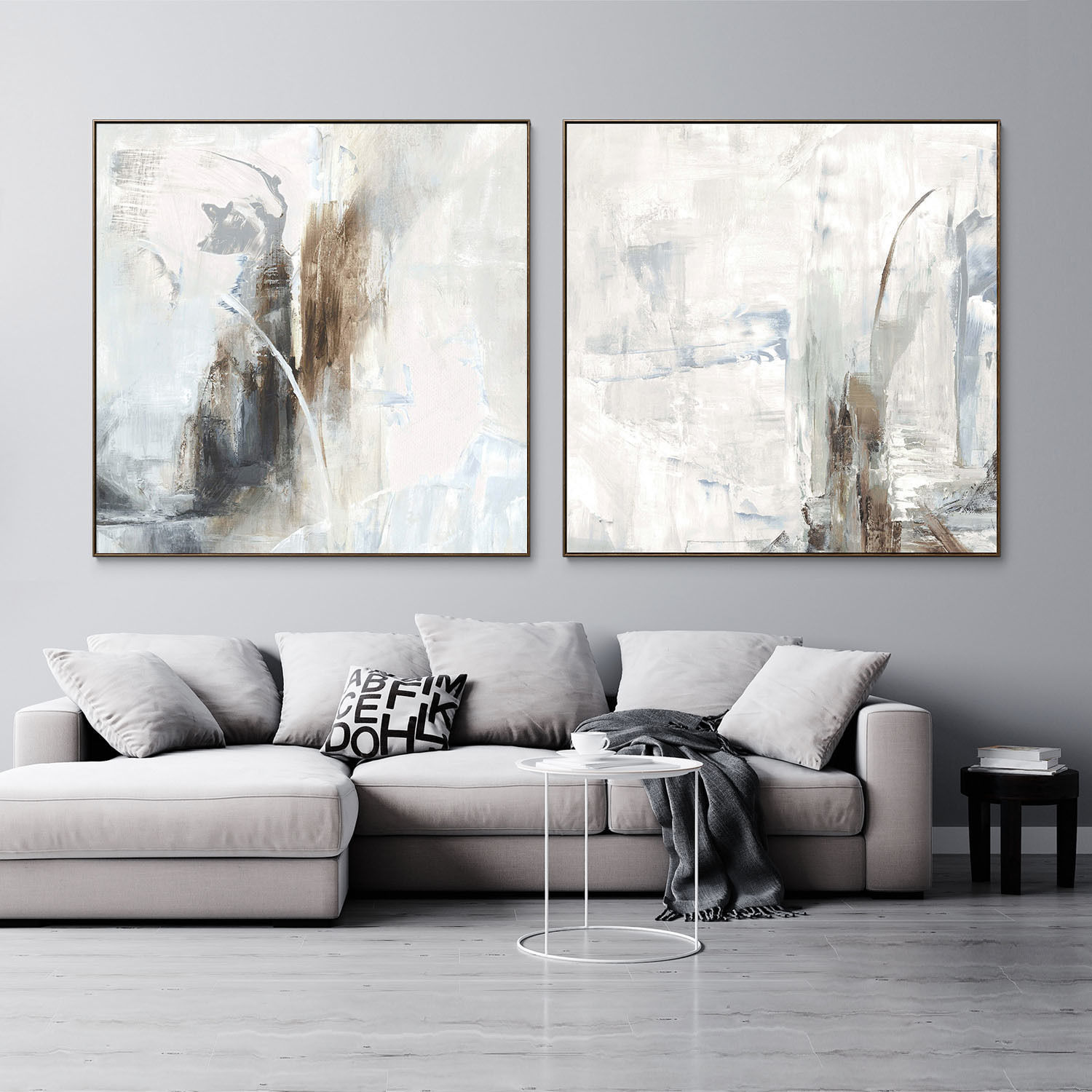 Plaster two square photo frames 39 Low-poly 3D model_7