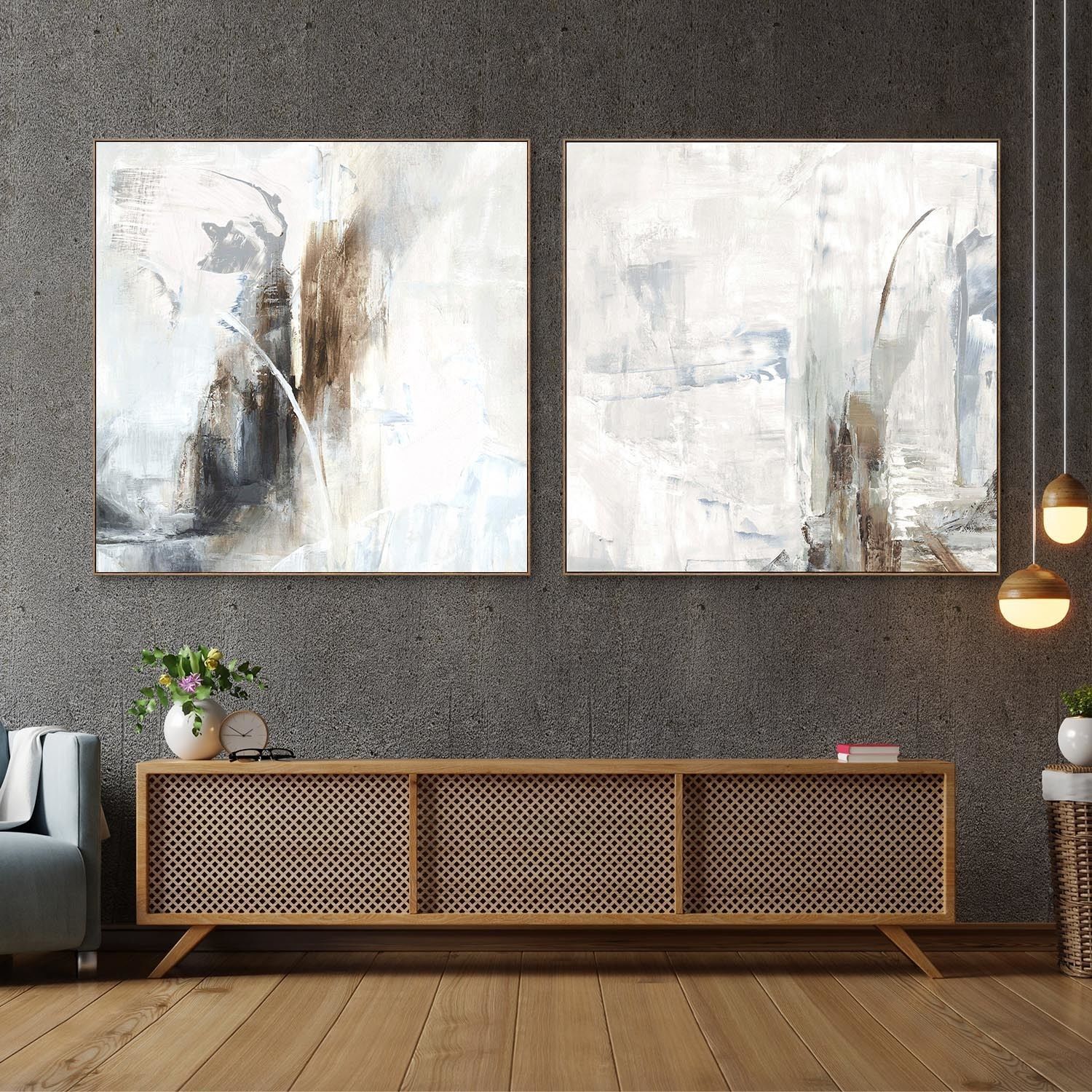 Plaster two square photo frames 39 Low-poly 3D model_9