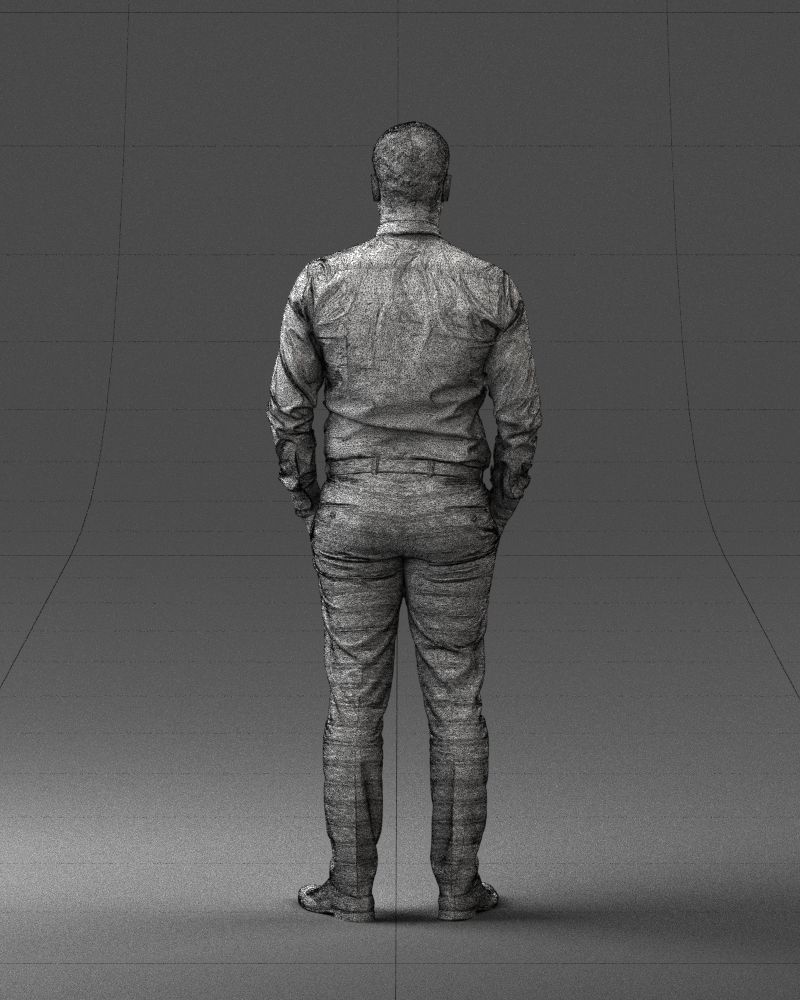 000242 Man in White Shirt and Blue Formal Trousers 0116 3D model_21