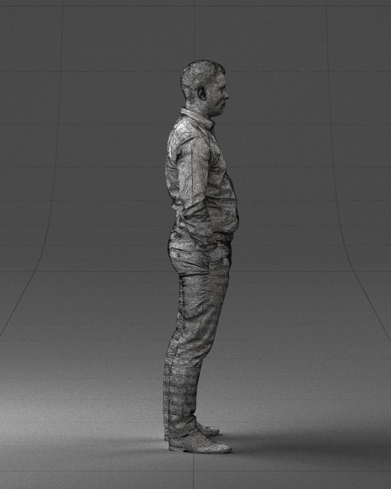 000242 Man in White Shirt and Blue Formal Trousers 0116 3D model_15