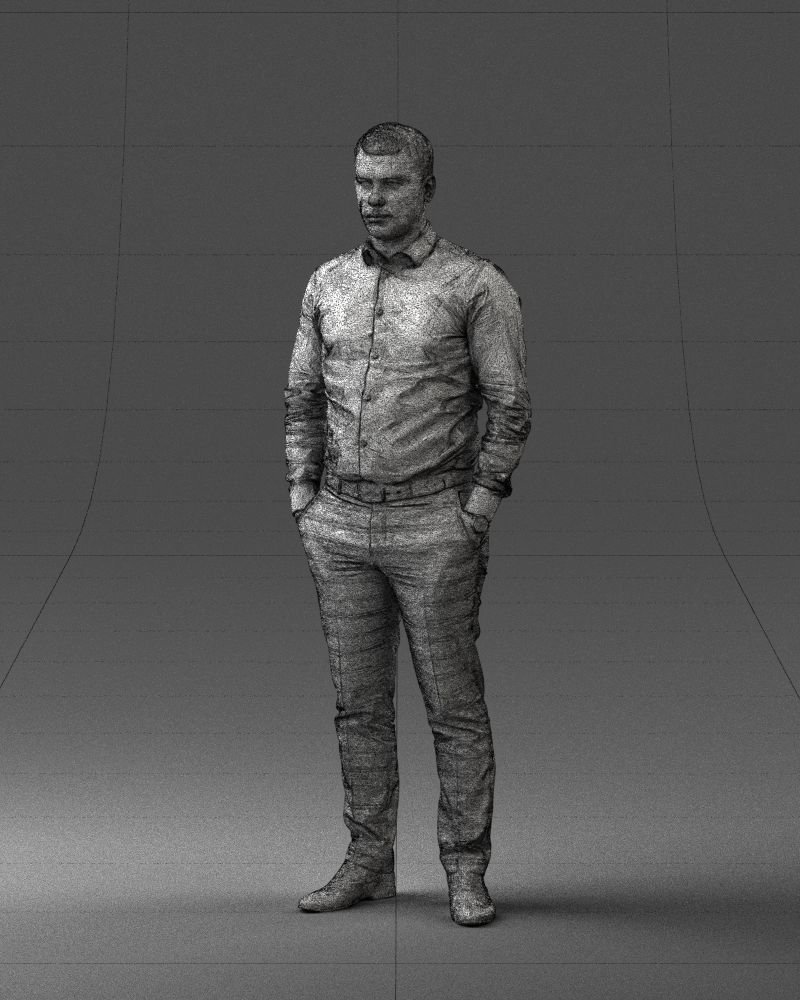 000242 Man in White Shirt and Blue Formal Trousers 0116 3D model_33