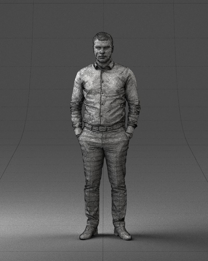 000242 Man in White Shirt and Blue Formal Trousers 0116 3D model_36