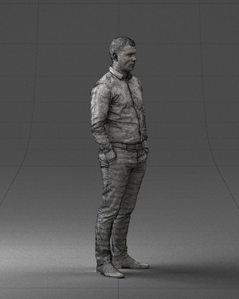 000242 Man in White Shirt and Blue Formal Trousers 0116 3D model_12