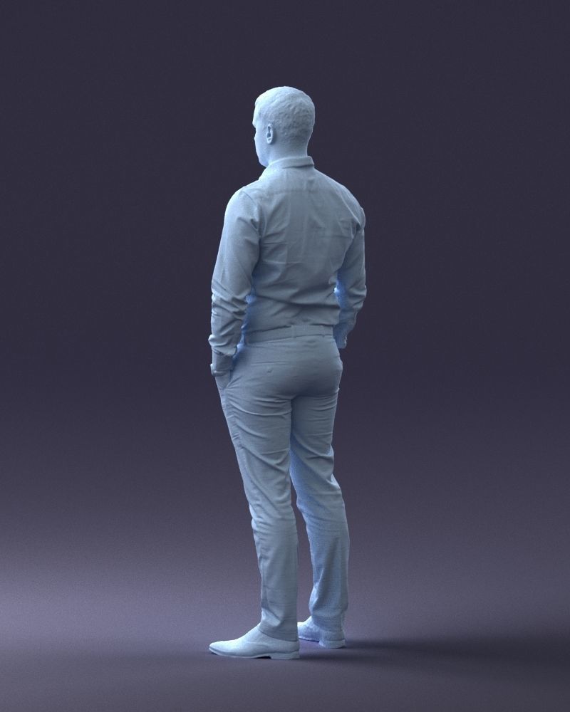 000242 Man in White Shirt and Blue Formal Trousers 0116 3D model_23