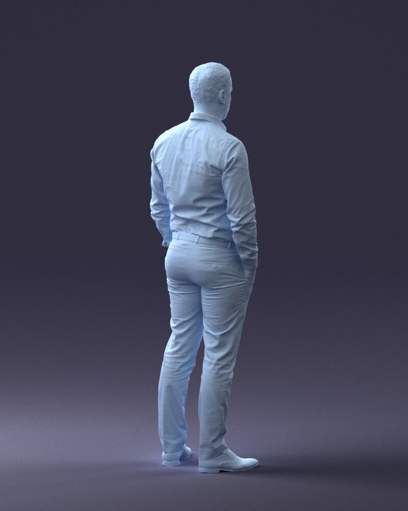 000242 Man in White Shirt and Blue Formal Trousers 0116 3D model_17
