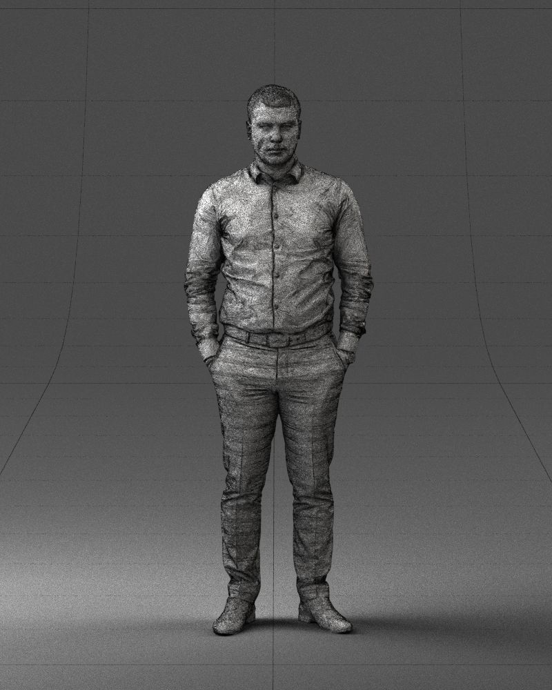 000242 Man in White Shirt and Blue Formal Trousers 0116 3D model_3