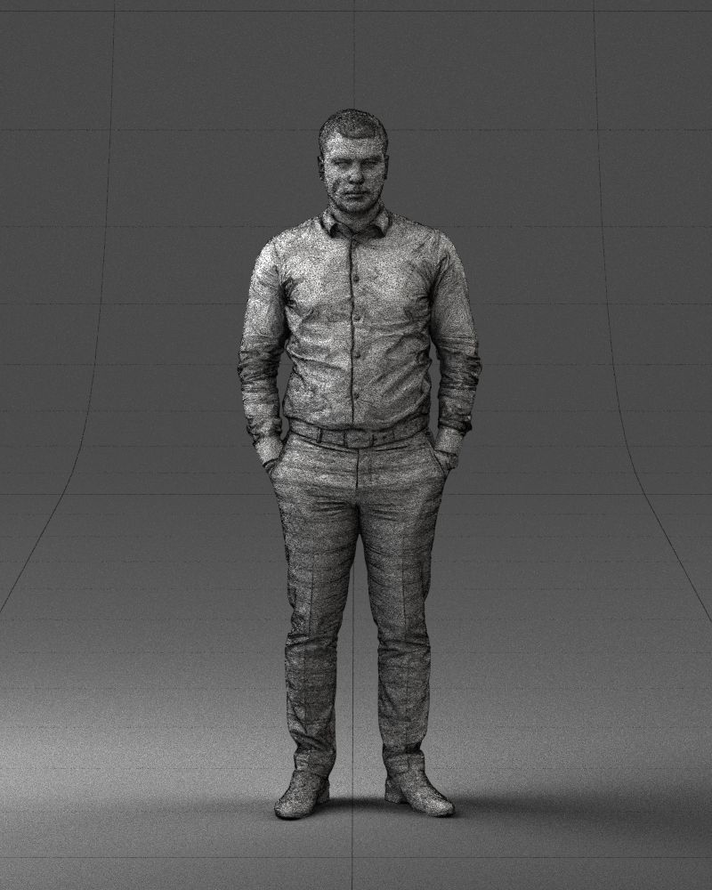 000242 Man in White Shirt and Blue Formal Trousers 0116 3D model_39