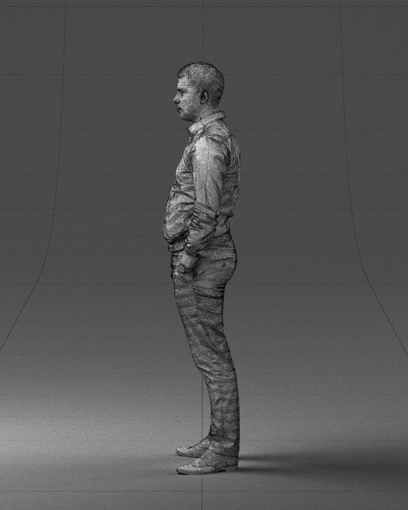 000242 Man in White Shirt and Blue Formal Trousers 0116 3D model_27