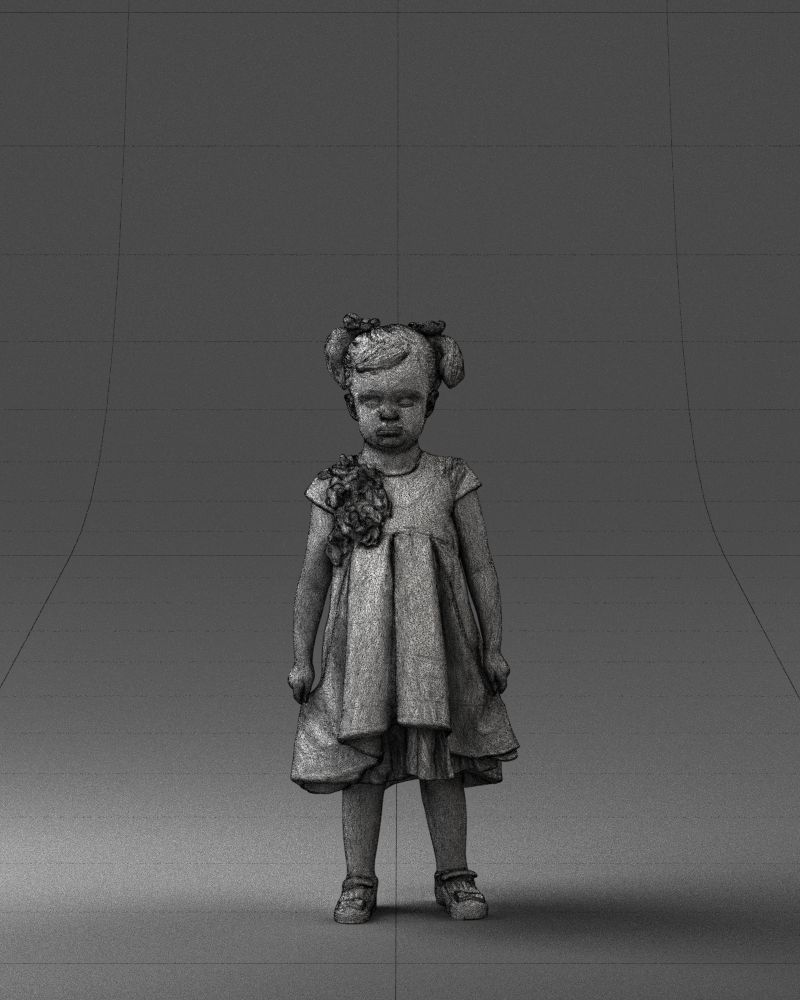 000056 Little girl in sundress 0328 3D model_2