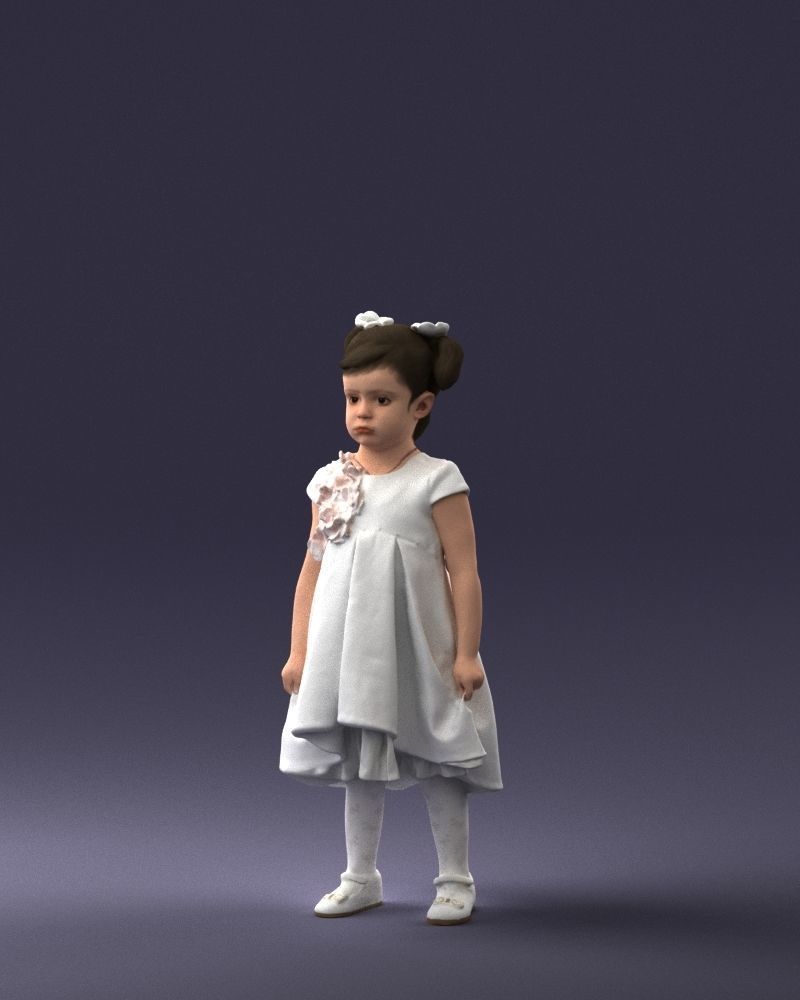 000056 Little girl in sundress 0328 3D model_30