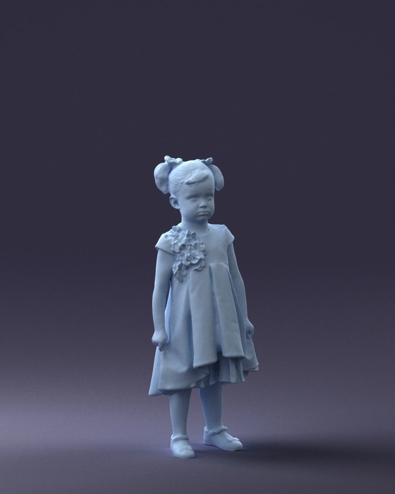 000056 Little girl in sundress 0328 3D model_7