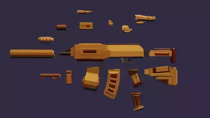 Polygon assault rifle AK customized