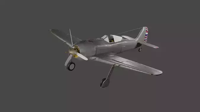 Worldwar2 aircraft  plane Low-poly 3D model
