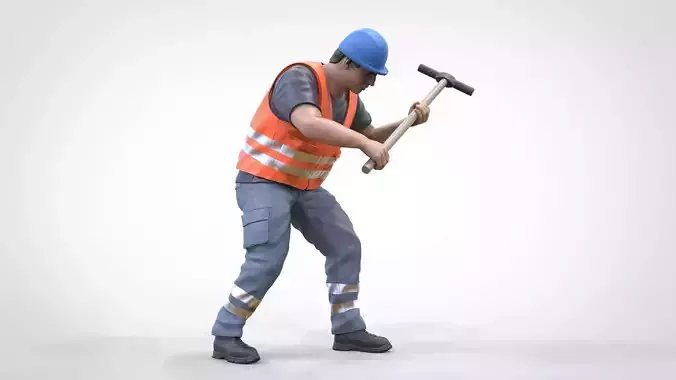 N1 Track or railway worker 3D print model