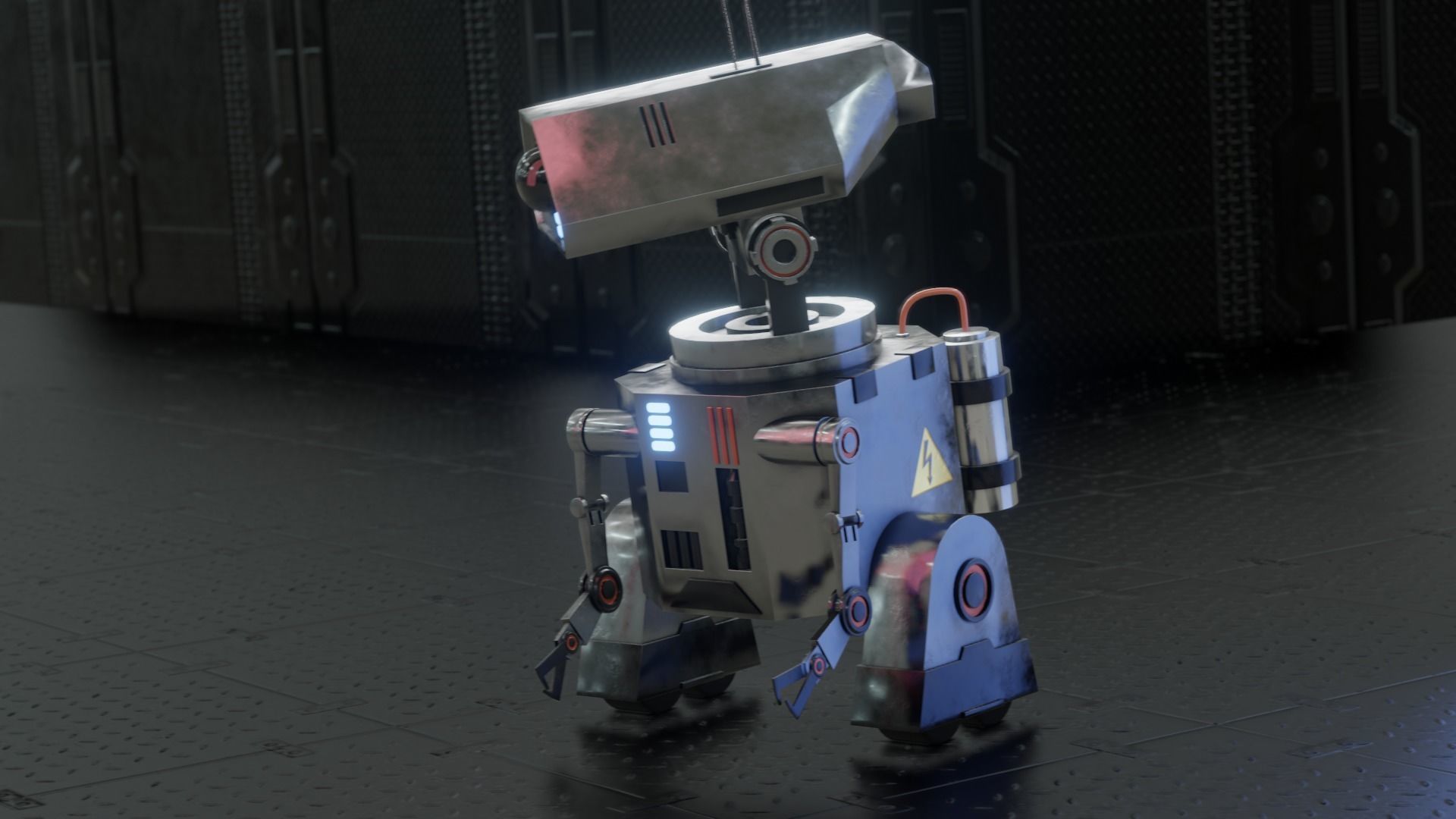 simple sci-fi robot 3D model_4
