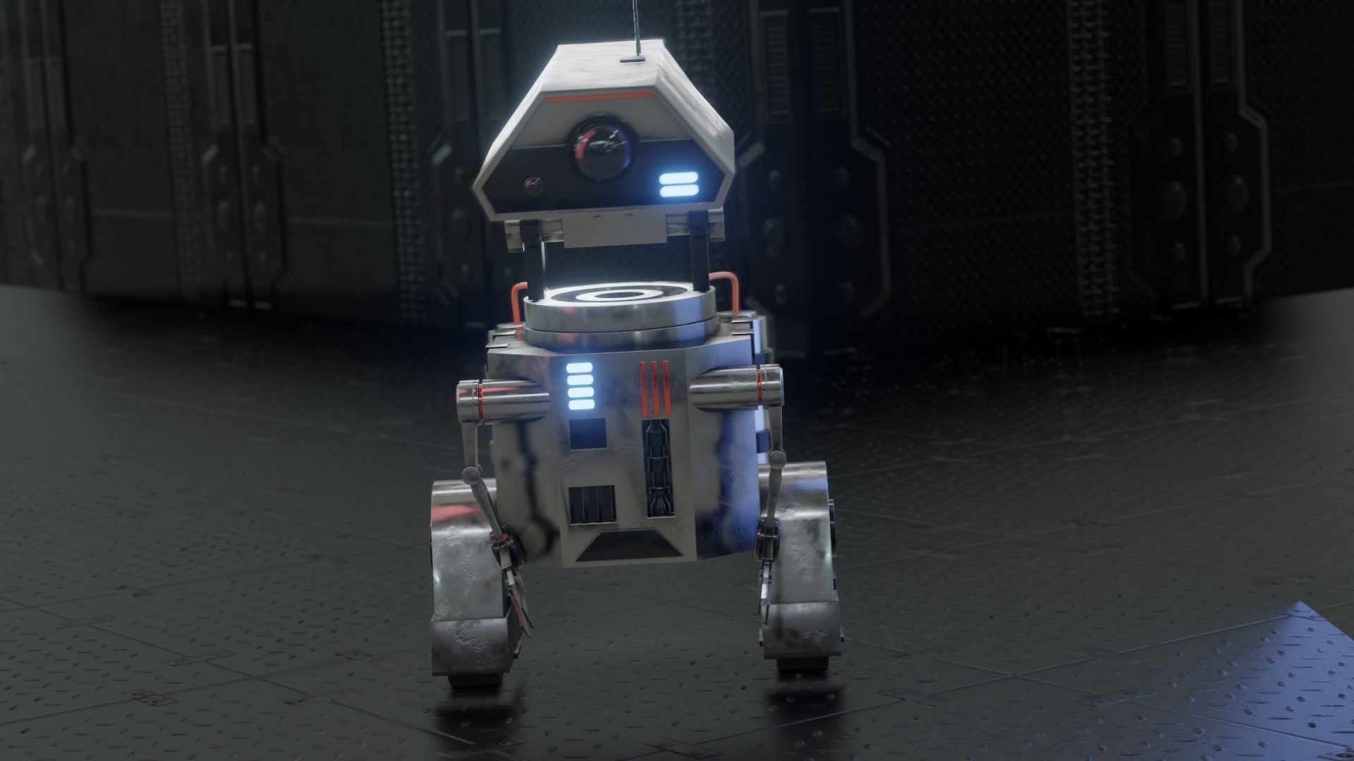 simple sci-fi robot 3D model_2