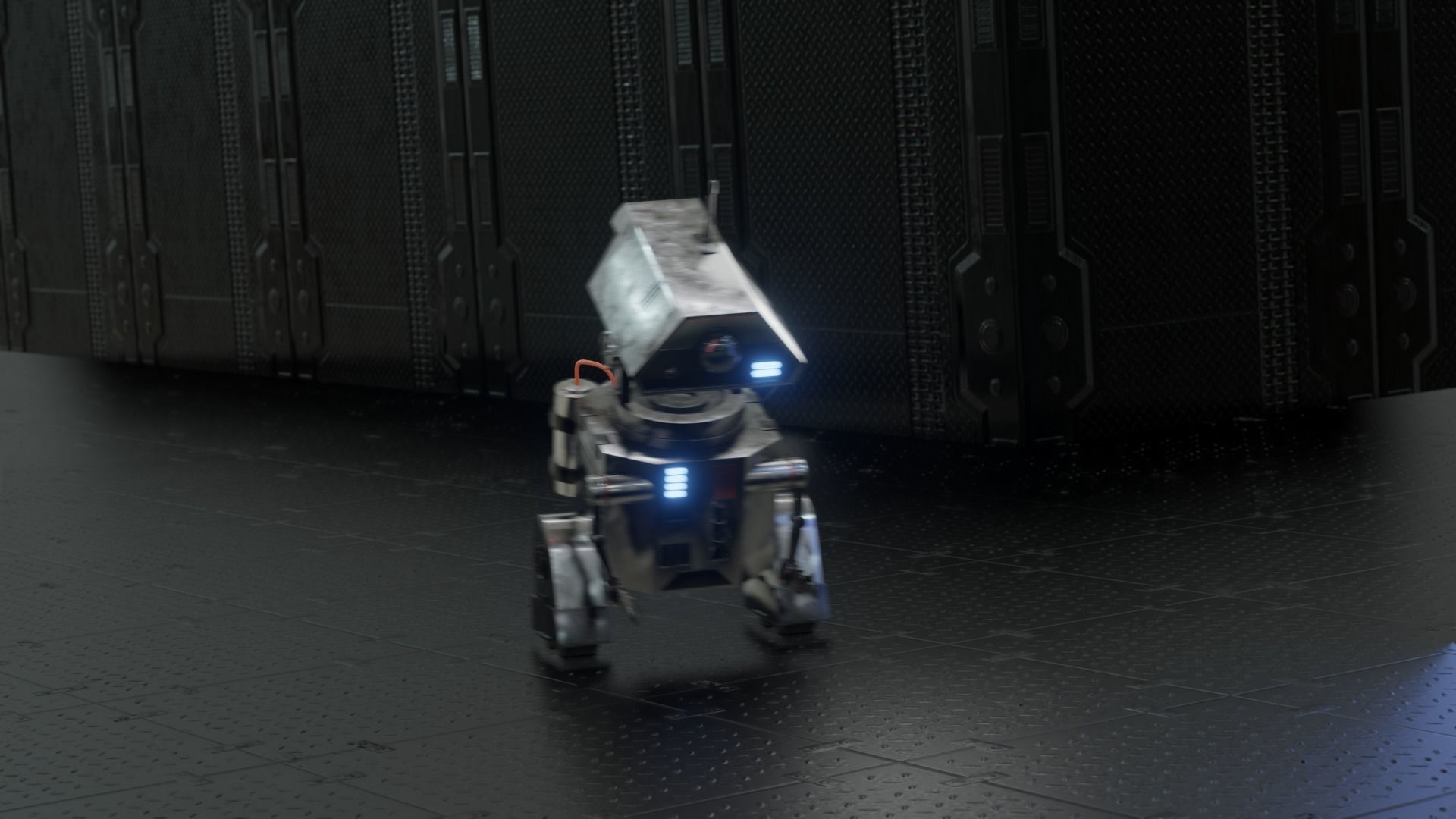 simple sci-fi robot 3D model_1