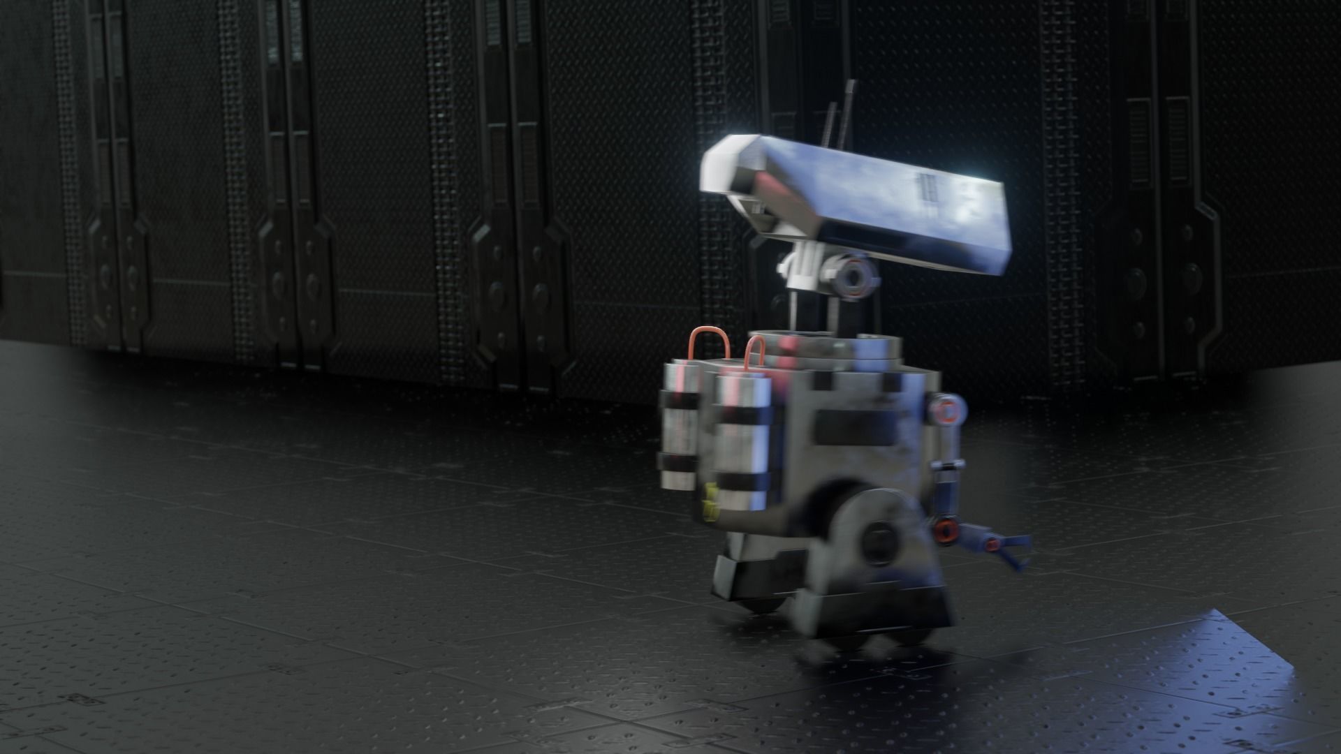simple sci-fi robot 3D model_6