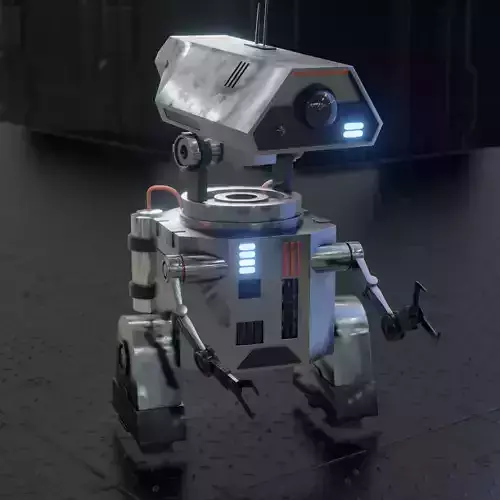 simple sci-fi robot 3D model
