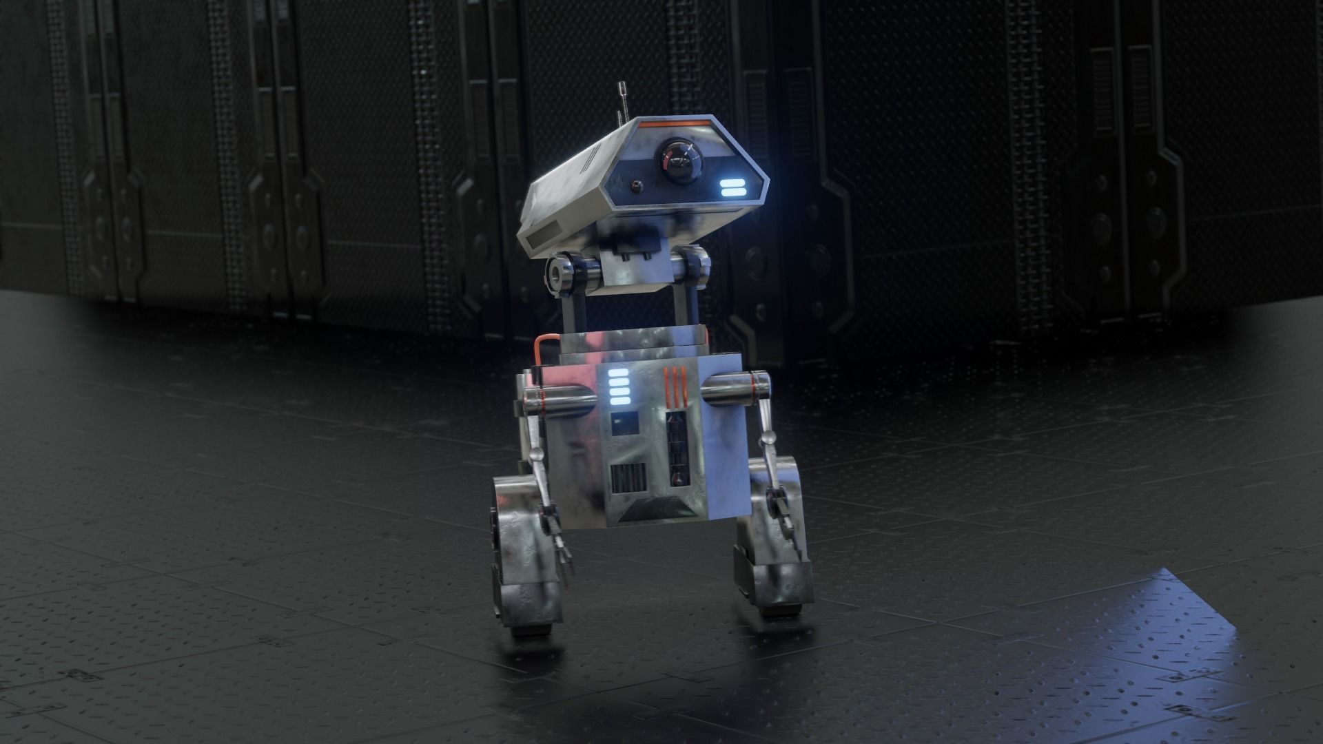 simple sci-fi robot 3D model_5